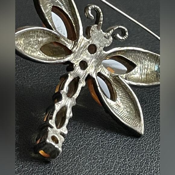 Gorgeous Rhinestone & Enamel Dragonfly Brooch‎ Pin - Picture 6 of 8